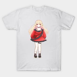 little girl in red dress T-Shirt